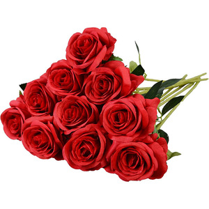 Rosa Roja <span class=keywords><strong>Artificial</strong></span> de Seda de Alta Calidad, Hecha a Mano, con Tacto Real, <span class=keywords><strong>para</strong></span> Bodas, <span class=keywords><strong>Fiestas</strong></span>, Día de la Madre - Product Image 2