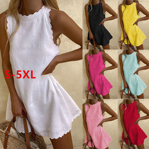 Customize Logo Europe America Foreign Trade Cross-border Women's <strong>Clothing</strong> for Bestseller Sexy Solid Color Sleeveless Loose Dress - Product Image 2