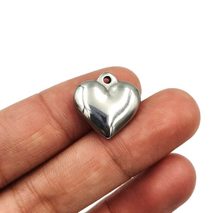 Stainless Steel Heart Pendant 12mm For <b>Bracelet</b> Making Jewelry Findings Component H1067 - Product Image 2