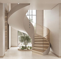 Escalier en colimaçon au design moderne, escalier flottant avec structure en acier pour usage hôtelier, escalier décoratif