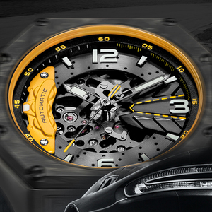 Reloj Mecánico Automático con Bisel de Fibra de Carbono y Correa de Silicona - Product Image 4
