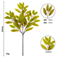 Branche de feuilles d'eucalyptus en soie artificielle pour arrangement floral de mariage, décoration de bureau à domicile