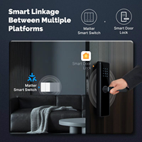 Interrupteur mural intelligent Wi-Fi LangYeao Matter EU/UK 1, 2 ou 3 boutons, contrôle vocal à distance Alexa Google Siri Homekit, sans neutre