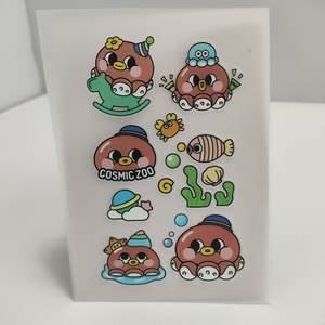 ملصقات ذاتية اللصق من البي في سي على شكل أخطبوط من حديقة الحيوان الكونية - ملصقات زخرفية كرتونية مقاومة للماء لغطاء الهاتف - Product Image 2