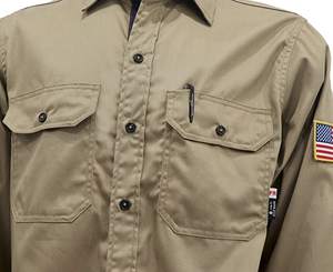 FR Camisas NFPA2112 EN11612 FRC Algodón a prueba de fuego Manga larga Resistente al fuego CAT2 Protección contra destellos de arco Botones de urea - Product Image 5