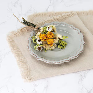 Servilleta de lino 100% blanca clásica con patrón impreso Suministros de hotel suaves para bodas y cenas Servilletas y accesorios de tela - Product Image 3