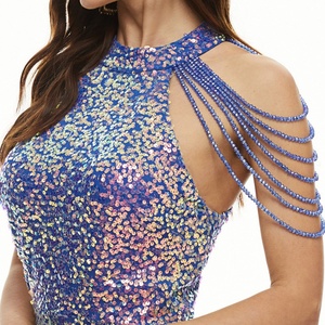 XS-3XL Empire Waist Classic Lace Trumpet/Mermaid Ankle-Length Sequin Evening Dress Banquet <b>Light</b> Luxury Eco-Friendly - Product Image 5