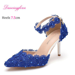 <span class=keywords><strong>Zapatos</strong></span> de boda de encaje blanco, <span class=keywords><strong>zapatos</strong></span> de hebilla de una línea, <span class=keywords><strong>zapatos</strong></span> de boda puntiagudos de tacón Delgado sexy, sandalias de mujer - Product Image 5