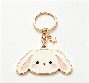 Porte-clés personnalisé en métal en forme de lapin, en alliage de zinc émaillé, pendentif dessin animé, cadeau - Product Image 2