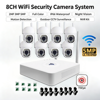 Caméra de sécurité WiFi PTZ TSEye 8CH 5MP, extérieure, IP66, étanche, vision nocturne, système de surveillance CCTV domestique