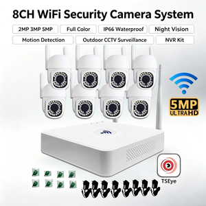 กล้องวงจรปิด TSEye 8CH 5MP WiFi PTZ สำหรับภายนอกอาคาร มาตรฐานกันน้ำ IP66 พร้อมระบบมองเห็นในเวลากลางคืน ระบบกล้องวงจรปิดสำหรับบ้าน - Product Image 2