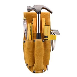4 Pockets Suede Leather <b>Tool</b> Pouch Durable General Construction Leather <b>Tool</b> <b>Belt</b> - Product Image 1