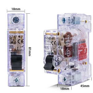 Interruptor de disyuntor en miniatura de protección contra sobrecarga y cortocircuito industrial MCB de carcasa transparente de 1 polo, 16A, 1 polo - Product Image 5