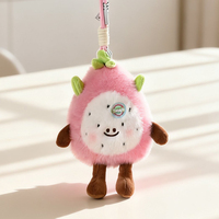 Aangepaste dierenknuffels schattige fruit pluche sleutelhangerset Kawaii drakenvrucht kiwi durian tas charme rugzak handtas decoratie groothandel