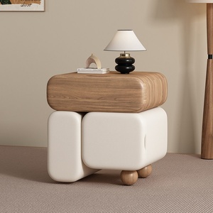 <span class=keywords><strong>Table</strong></span> <span class=keywords><strong>de</strong></span> <span class=keywords><strong>Chevet</strong></span> Moderne Créative Style Crème Luxe Léger en Bois Massif Meuble <span class=keywords><strong>de</strong></span> Rangement pour Chambre à Coucher BTBT013 - Product Image 3