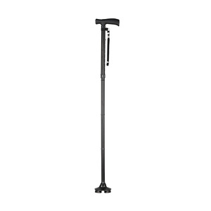 Adjustable Aluminum Alloy Folding <b>Cane</b> With Four Corner Base For Elderly Support And Stability Black Color Model GB 8031 - Product Image 1