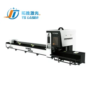 Máquinas de corte de aço inoxidável totalmente automáticas do laser da tubulação da fibra do metal do cnc Tuosheng para o cortador quadrado circular do tubo