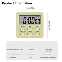 Mini minuteur numérique électronique multifonctionnel avec affichage LCD, piles AAA, écologique, pour cuisine, avec aimant, usage courant