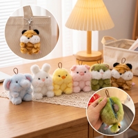 Porte-clés en peluche sonore en gros avec compartiment de rangement, breloque mignonne en forme d'animal pour sac, décoration de sac à dos, cadeau d'anniversaire