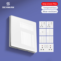Enchufe Eléctrico Universal de Pared con Doble Salida de 5 Orificios y Puerto USB, Plateado, 110-250v, Enchufe de Corriente para PC de 13A, Interruptor de Luz de 1/2/3 Vías