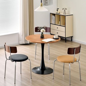 <b>Dining</b> <b>Chair</b> With Backrest Modern Simple Style Artificial Board Seat Metal Frame For Home Kitchen Use - Product Image 3
