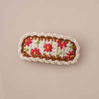 Barrette à cheveux artisanale tissée vintage brodée de petites fleurs en fil tricoté, accessoires pour cheveux pour enfants et bébés filles