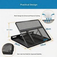 Mesh koelende, antislip, verstelbare computerhouder, opvouwbare ergonomische draagbare laptopstandaard voor bureau