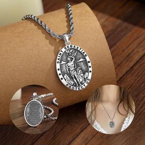 Merryshine - Amuleto Católico Cristiano de los Arcángeles, Medalla de Latón de San Sebastián, Joyería Religiosa de Protección, Colgante para Hombre - Product Image 2