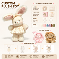 Peluche Lapin Blanc Personnalisée OEM avec Robe Florale, Jouet en Peluche Doux à Longues Oreilles, Poupée Animal en Peluche, Décoration Maison, Cadeau d'Anniversaire pour Enfants