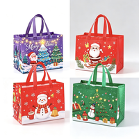 Sac promotionnel pliable en PP non tissé laminé moyen, motif lettre, idéal pour les fêtes, Noël et les cadeaux - Vente chaude