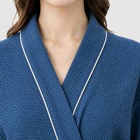 Peignoir d'hôtel en coton pur pour femme, col kimono, long et confortable, avec logo brodé personnalisé, vente en gros directe usine