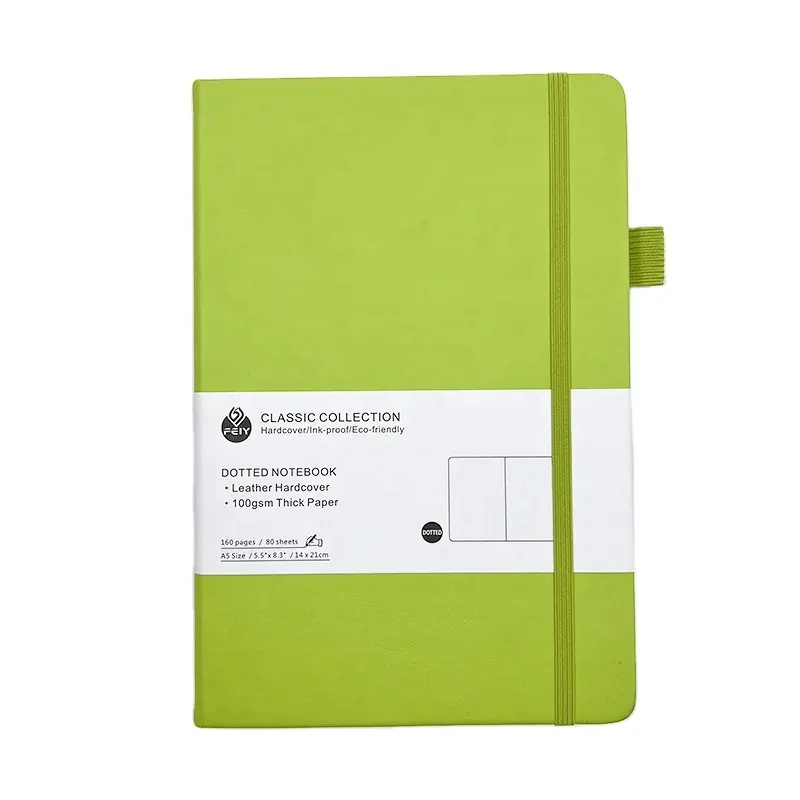 2024 Tapa dura personalizada 100 GSM cuaderno de papel diario A5 con logotipo personalizado Macaron color PU cuaderno de cuero