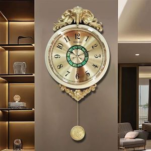 Modern European Style Metal Wall <b>Clock</b> Round 25 Inch Silent Sweep Second Battery Powered Living Room Decor - Product Image 4