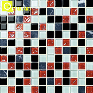 Vente en gros 300x300 carreau de mosaïque en cristal de <span class=keywords><strong>résine</strong></span> de verre de cristal brun - Product Image 4