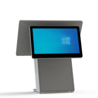 Solución de Punto de Venta con Logotipo Personalizado, Computadora con Pantalla Dual de 15.6 Pulgadas, Sistema POS Android Todo en Uno, Caja Registradora Metálica para Pequeños Negocios Minoristas