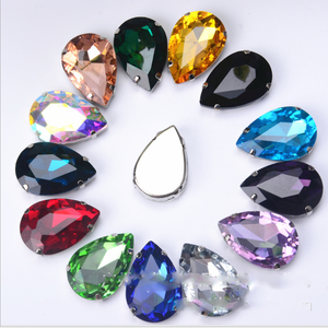 May chaton montee hạt may beading Topaz Tinh thể thủy tinh Rhinestone với kim loại Claw cơ sở - Product Image 2