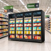Mini congélateur vertical 1 porte en verre, sans givre, avec contrôle numérique LED, -22°C, excellent rapport qualité-prix, vente directe usine pour les startups