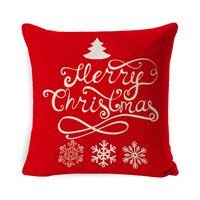 En stock, coussin décoratif de Noël, housse de coussin en lin, housse de coussin de Noël avec motif Père Noël, cerf, flocon de neige, bonhomme de neige