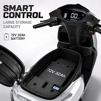 Shadowline 1200W High Torque Electric Motorcycle 72V 32Ah 120km Range 52km/h Smart Urban Sport Scooter Adults CE Certified
