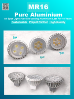 Downlight à lentille modulaire dimmable 3000k 4000k 30 120 degrés, base Mr16 Gu5.3 avec deux broches 12v AC DC & 10-30V DC, éclairage LED Mr16