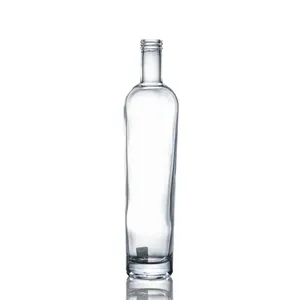 Cheap plain round liquor glass bottles 1 liter for vodka whiskey