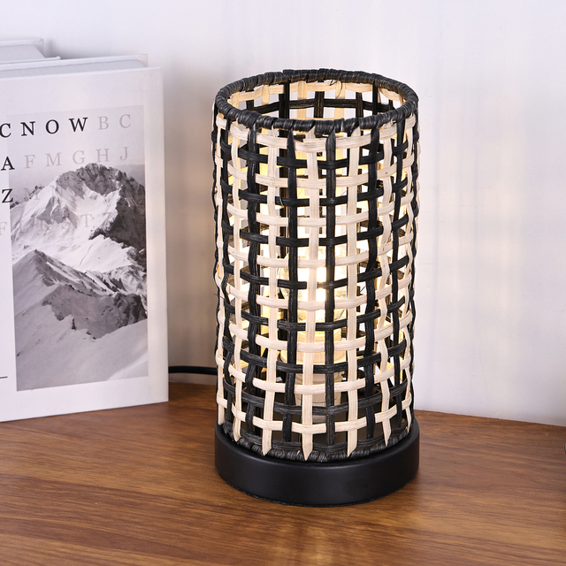 TIANHUA Handmade Bamboo Rattan Table Lamp Country Style Coastal Aesthetic for Home Decor Custom Packing Dimension-Wholesale