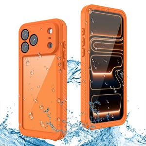 เคสโทรศัพท์กันน้ำ IP68 สีส้ม แฟชั่น ทันสมัย ทนทาน โปร่งใส กันลื่น สำหรับ iPhone 17 Pro/17 ProMax - Product Image 1