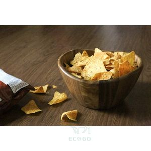 Cuenco de madera para servir para ensaladas, frutas, cuenco grande para servir ensaladas, cuenco grande de madera ancho de Acacia para frutas - Product Image 5