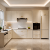 Meubles de cuisine modernes sur mesure en bois massif laqué MDF, armoires de cuisine intégrées, fournisseur OEM pour villas et appartements de luxe