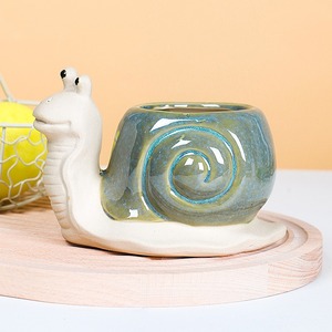 Handmade Dễ Thương Phim Hoạt Hình Ốc Gốm Mọng Nước Trồng Mini Chậu Hoa Thoát Nước Cho Trang Trí Nội Thất Trong Nhà Làm Vườn Quà Tặng Cho Các Nhà Máy - Product Image 1