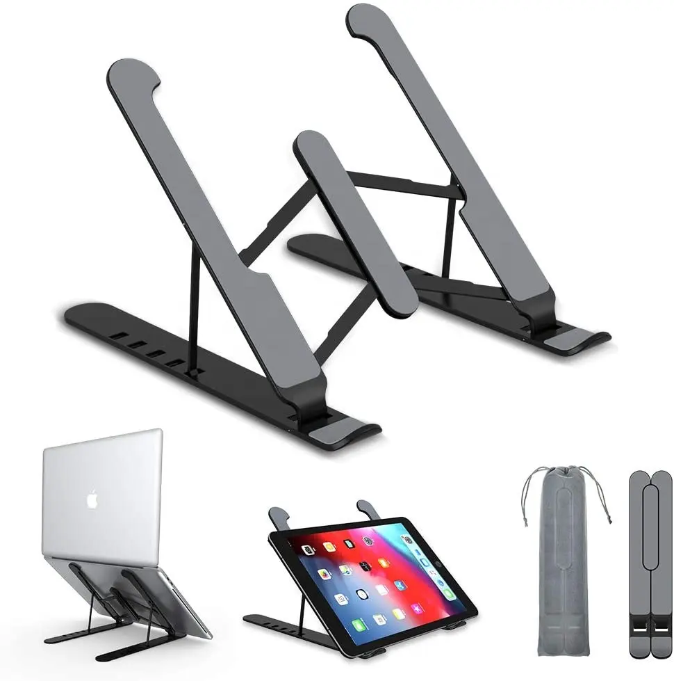 Portable Plastic Foldable Laptop Stand Adjustable Height Folding Laptop Holder Stand