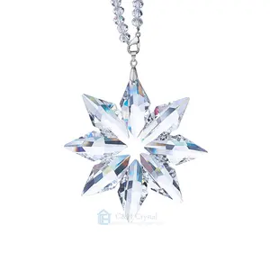 Kristall transparente Weihnachts schneeflocke hängender Kristall anhänger für Weihnachtsbaumdekor-Weihnachts geschenke