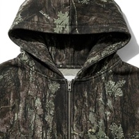 Sweat-shirts à capuche surdimensionnés avec fermeture éclair, logo personnalisé XUFEI, OEM, haute qualité, pour hommes, design de créateur, 100% coton, imprimé camouflage Real Tree
