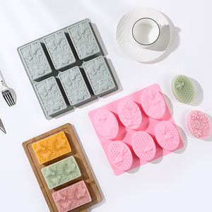La fábrica MUYULINS puede personalizar un molde de abeja de 6 cavidades y múltiples formas, molde de jabón de silicona antiadherente de grado platino LFGB, libre de BPA. - Product Image 5
